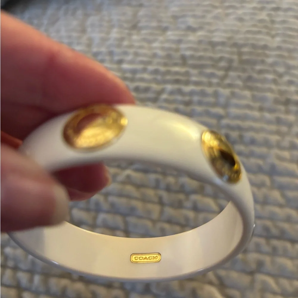 Coach White and Gold Bangle - Picture 7 of 7